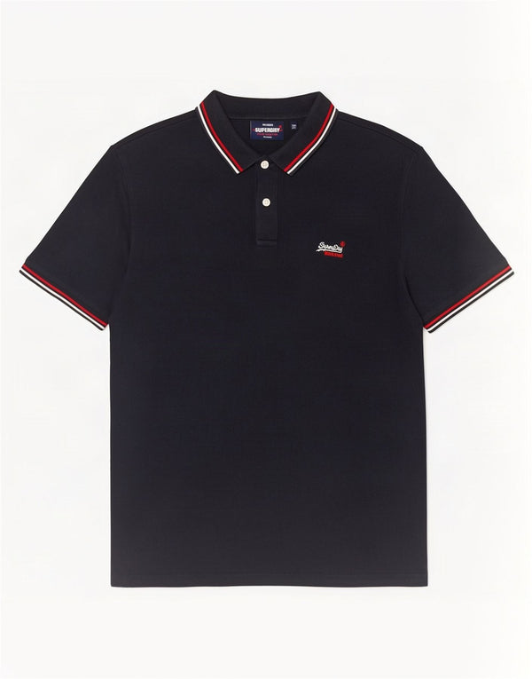 Camisa polo masculina Superdry XL azul marinho listrado algodão