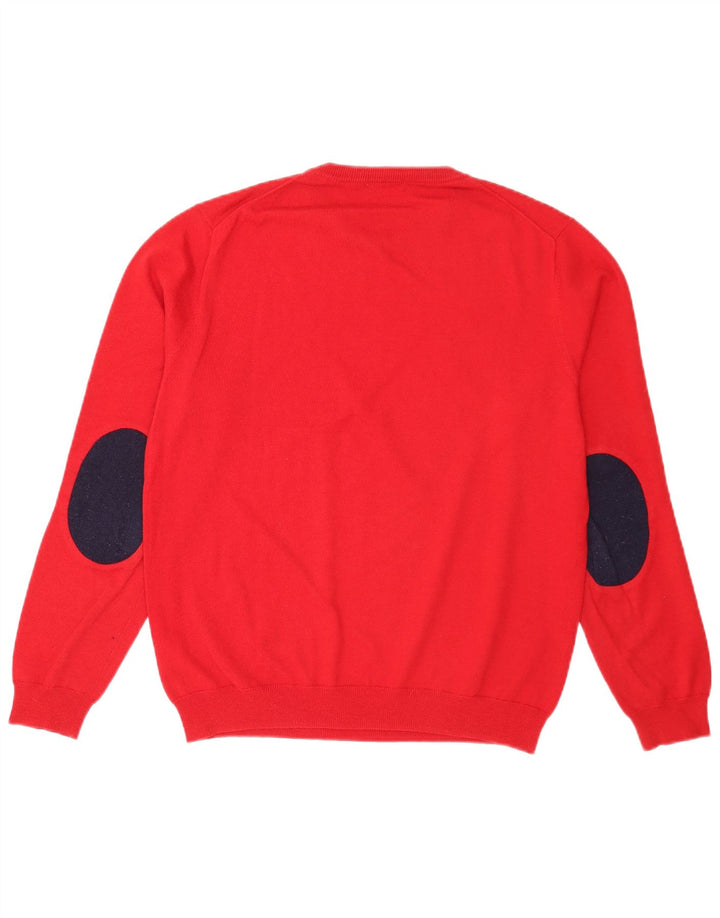 Sun68 Mens Crew Neck Jumper Sweater Medium Red Wool