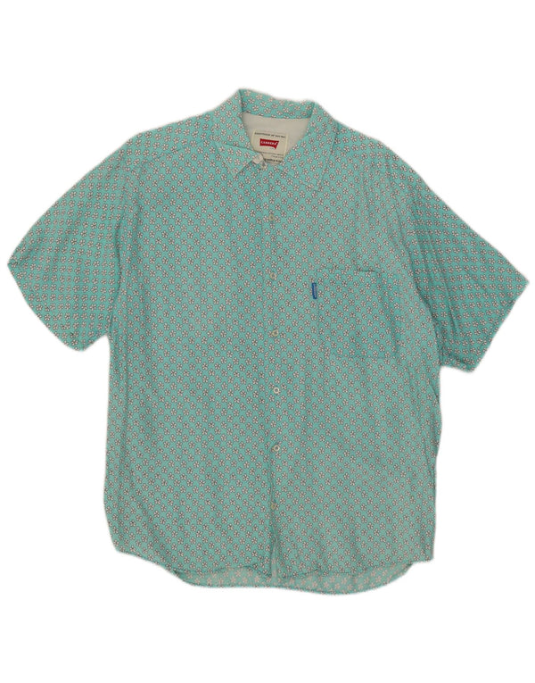 Carrera Mens Short Sleeve Shirt Medium Turquoise Floral