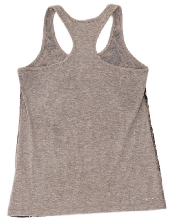 Adidas Dame Climalite Grafisk Vest Top UK 12/14 Medium Grå Geometrisk