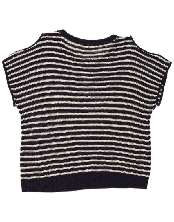 Marks & Spencer Robe tunique à épaules dénudées pour femme UK 18 XL Bleu marine rayé