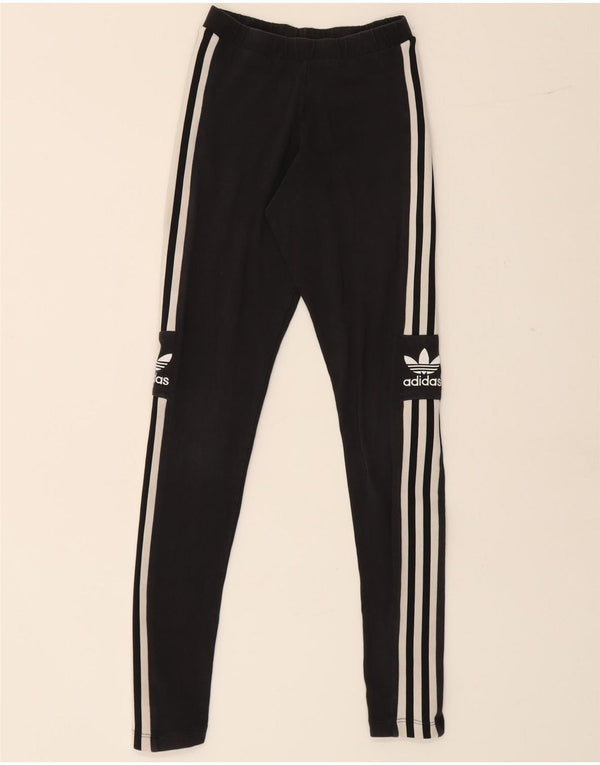 Leggings grafici da donna Adidas UK 4 XS cotone nero