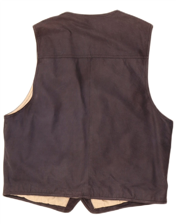 Angelo Litrico Mens Leather Waistcoat Large Grey Leather