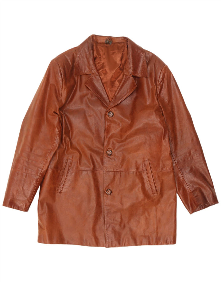 Vintage Mens Leather Jacket UK 44 2XL Brown