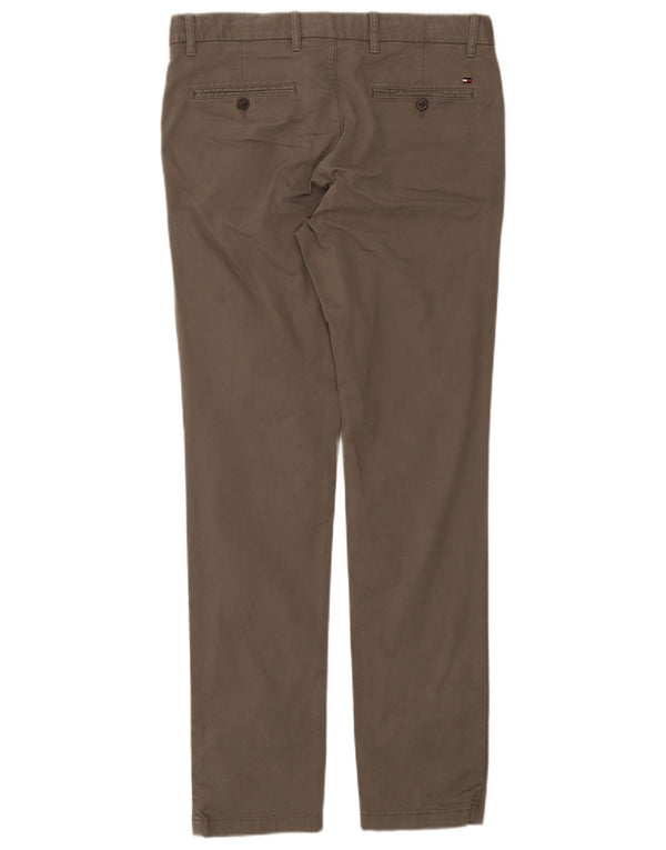 Tommy Hilfiger Mens Slim Chino Trousers W32 L32 Khaki Cotton