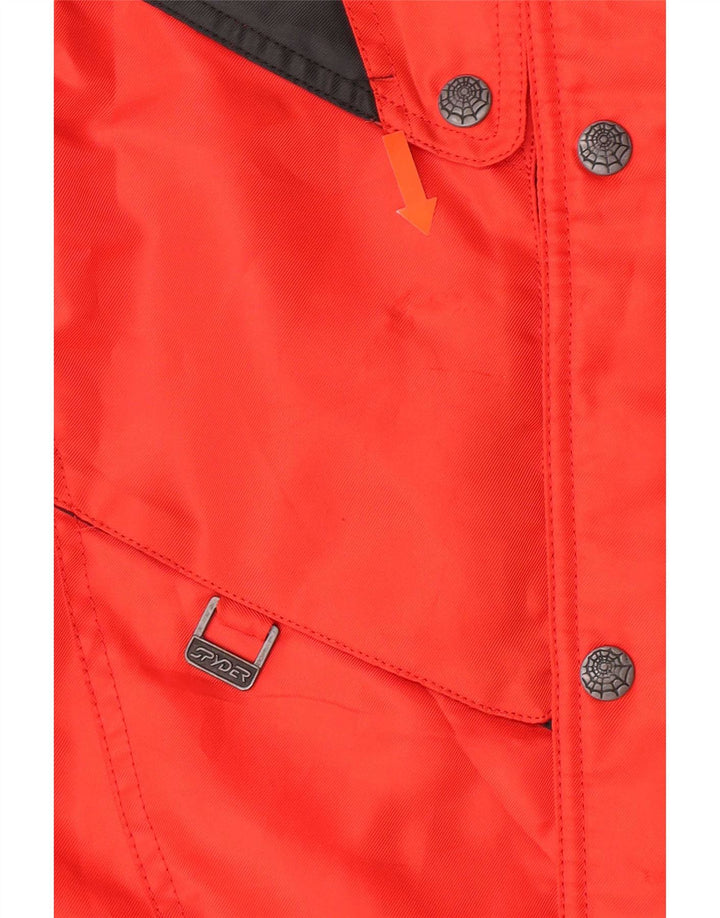 Spyder Chaqueta de esquí con capucha para niños 11-12 años Rojo Colorblock Poliéster