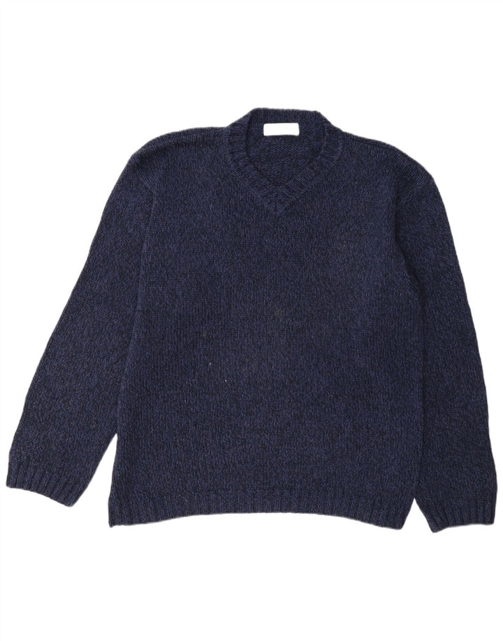 Marks & Spencer Mens St. Michael V-Neck Jumper Sweater Medium Navy Blue