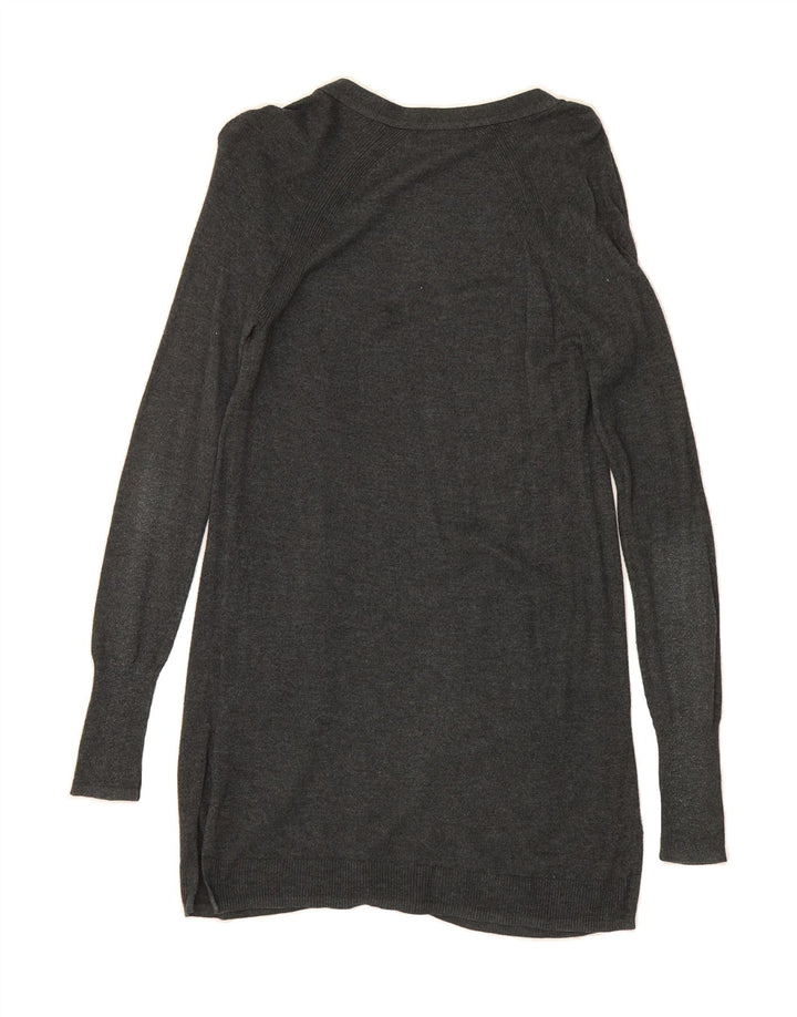 MOSSIMO Womens Longline Open Cardigan Sweater UK 10 Small Grey Nylon Vintage Mossimo and Second-Hand Mossimo from Messina Hembry 