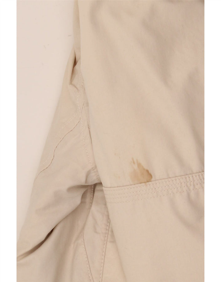 Timberland Mens Hooded Bomber Jacket UK 38 Medium Beige Cotton