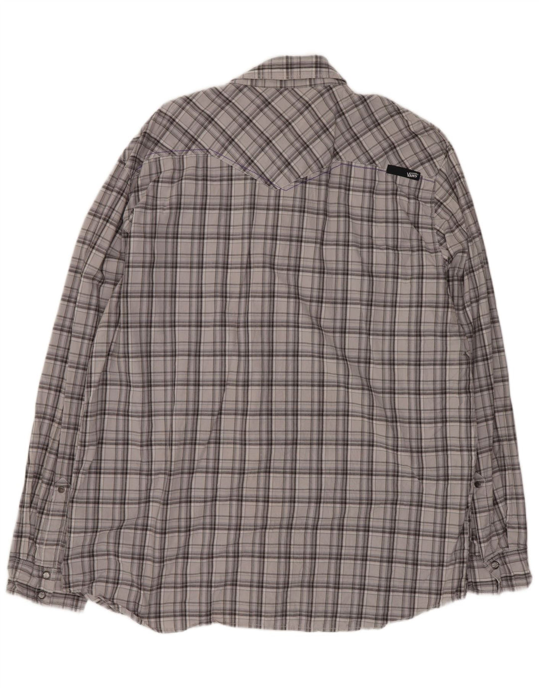 Camicia da uomo Vans 2XL in cotone a quadri grigi