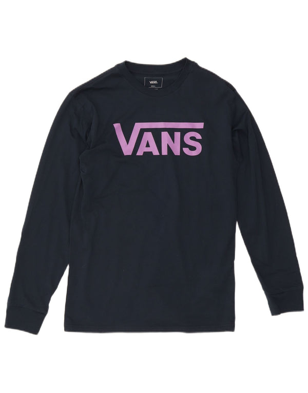 Vans Mens Classic Fit Graphic Top Long Sleeve Small Navy Blue Cotton