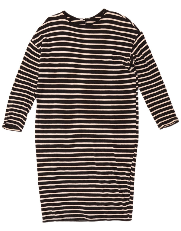 Zara Womens Trafaluc Jumper Dress UK 16 Large Black Striped