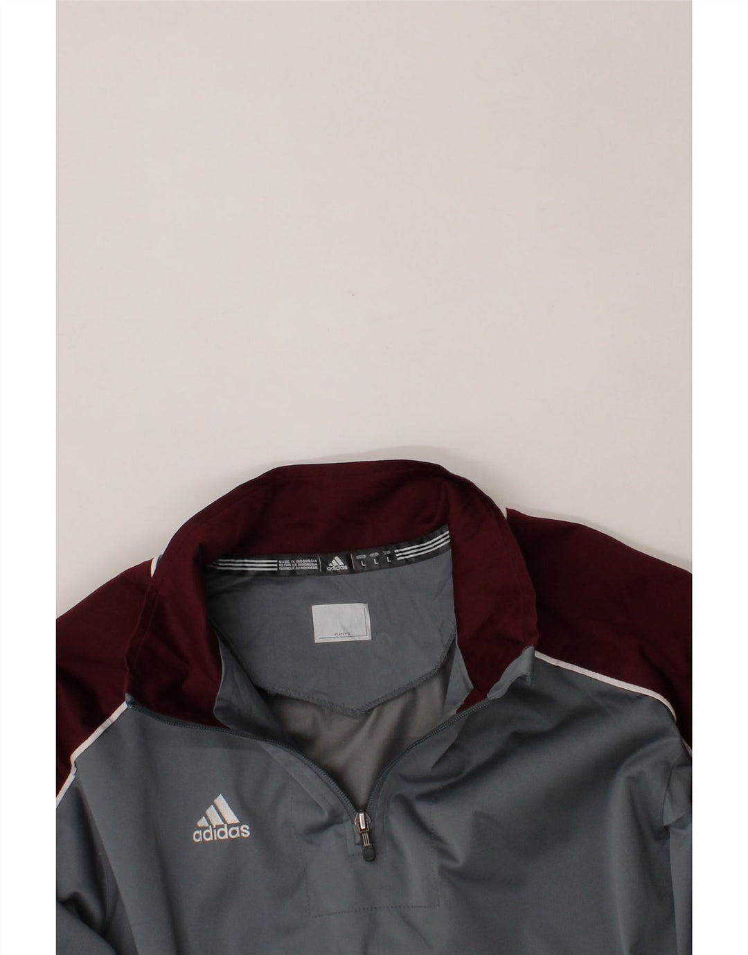 ADIDAS Mens Pullover Tracksuit Top Jacket Large Grey Colourblock Polyester Vintage Adidas and Second-Hand Adidas from Messina Hembry 