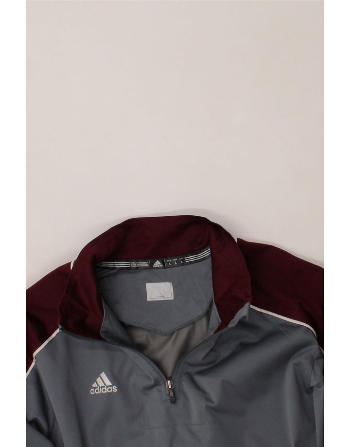 ADIDAS Mens Pullover Tracksuit Top Jacket Large Grey Colourblock Polyester Vintage Adidas and Second-Hand Adidas from Messina Hembry 