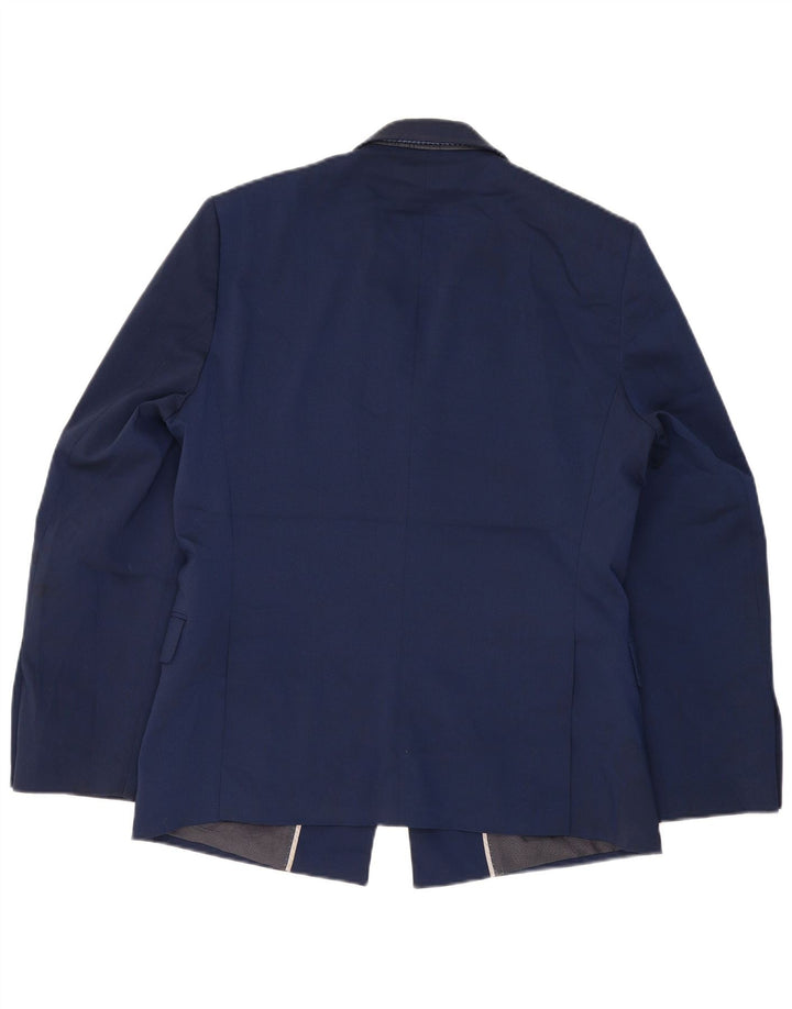 Marks & Spencer Mens 1 Button Blazer Jacket UK 40 Large Navy Blue Classic