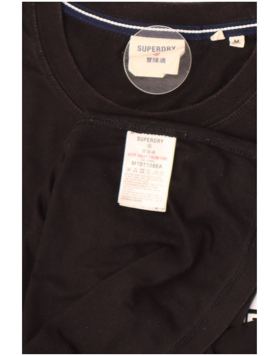 Superdry Herre grafisk T-shirt Top Medium Sort Bomuld