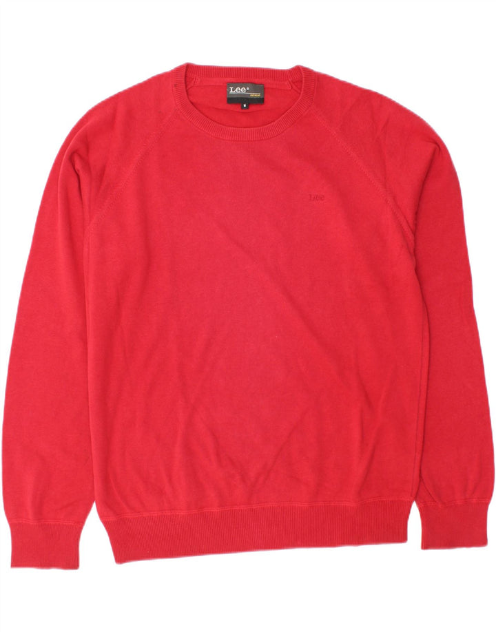 LEE Mens Crew Neck Jumper Sweater Medium Red Cotton Vintage Lee and Second-Hand Lee from Messina Hembry 