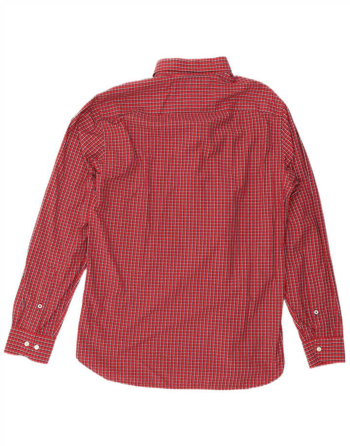 TOMMY HILFIGER Mens Flannel Shirt Medium Red Check Cotton 80s