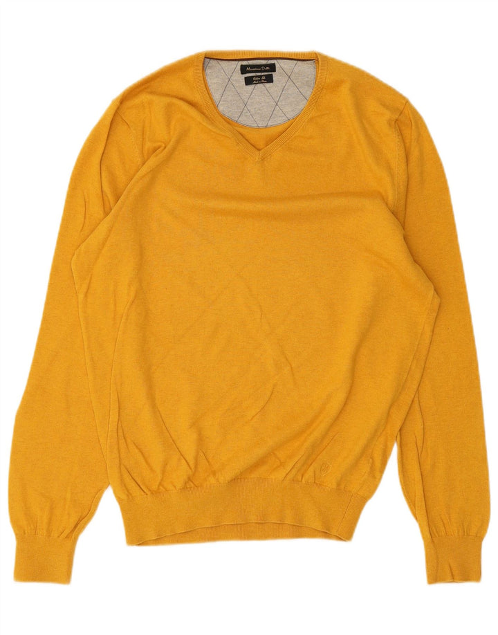Massimo Dutti Herre V-hals sweater Medium Gul Bomuld