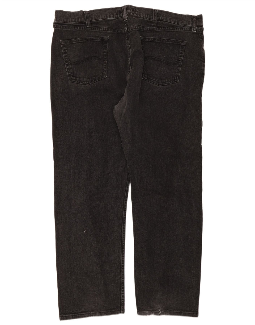 Lee Mens Regular Fit Straight Jeans W42 L30 Black Cotton