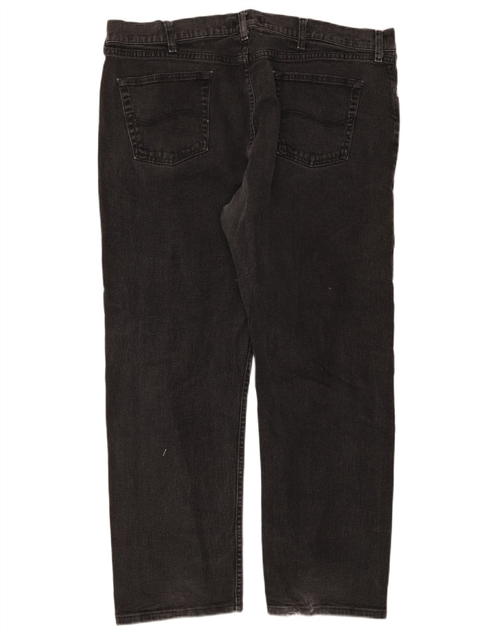 Lee Mens Regular Fit Straight Jeans W42 L30 Black Cotton