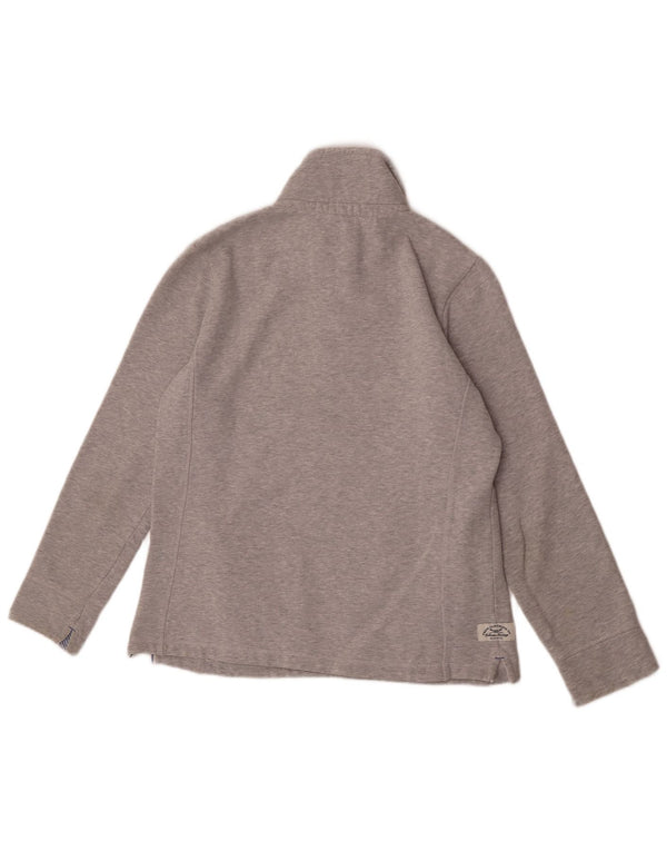 Crew Clothing Womens Zip Neck Sweatshirt Jumper UK 12 Medium Grey Cotton