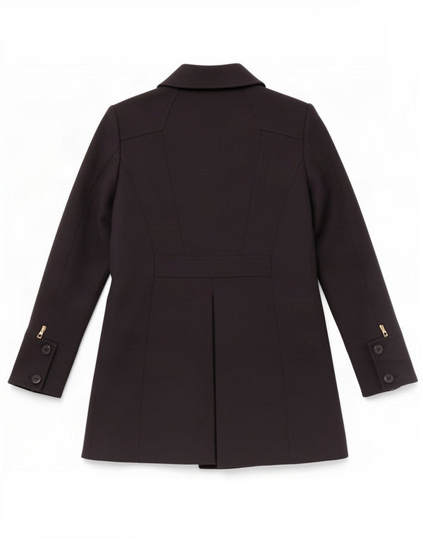 Reiss Womens Double Breasted Coat UK 12 Médio Azul Marinho Poliéster