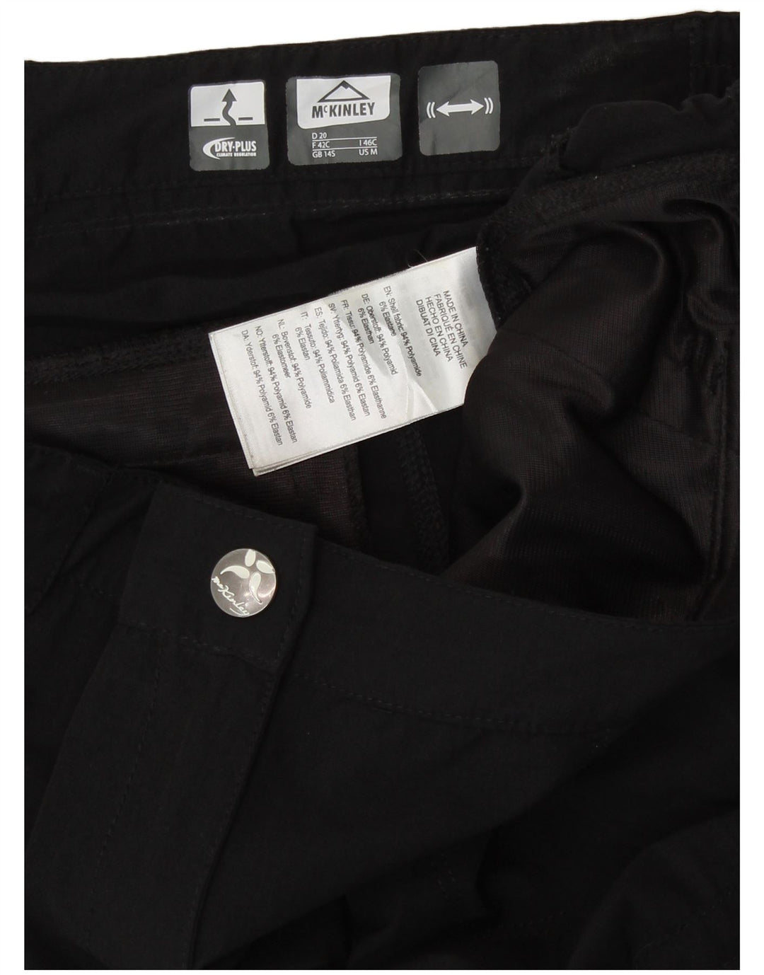 MC Kinley Womens Cargo Trousers UK 14 Medium W32 L30 Black Polyamide