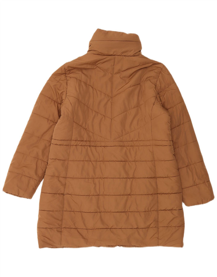 MARKS & SPENCER Womens Padded Coat UK 16 Large  Brown Polyester