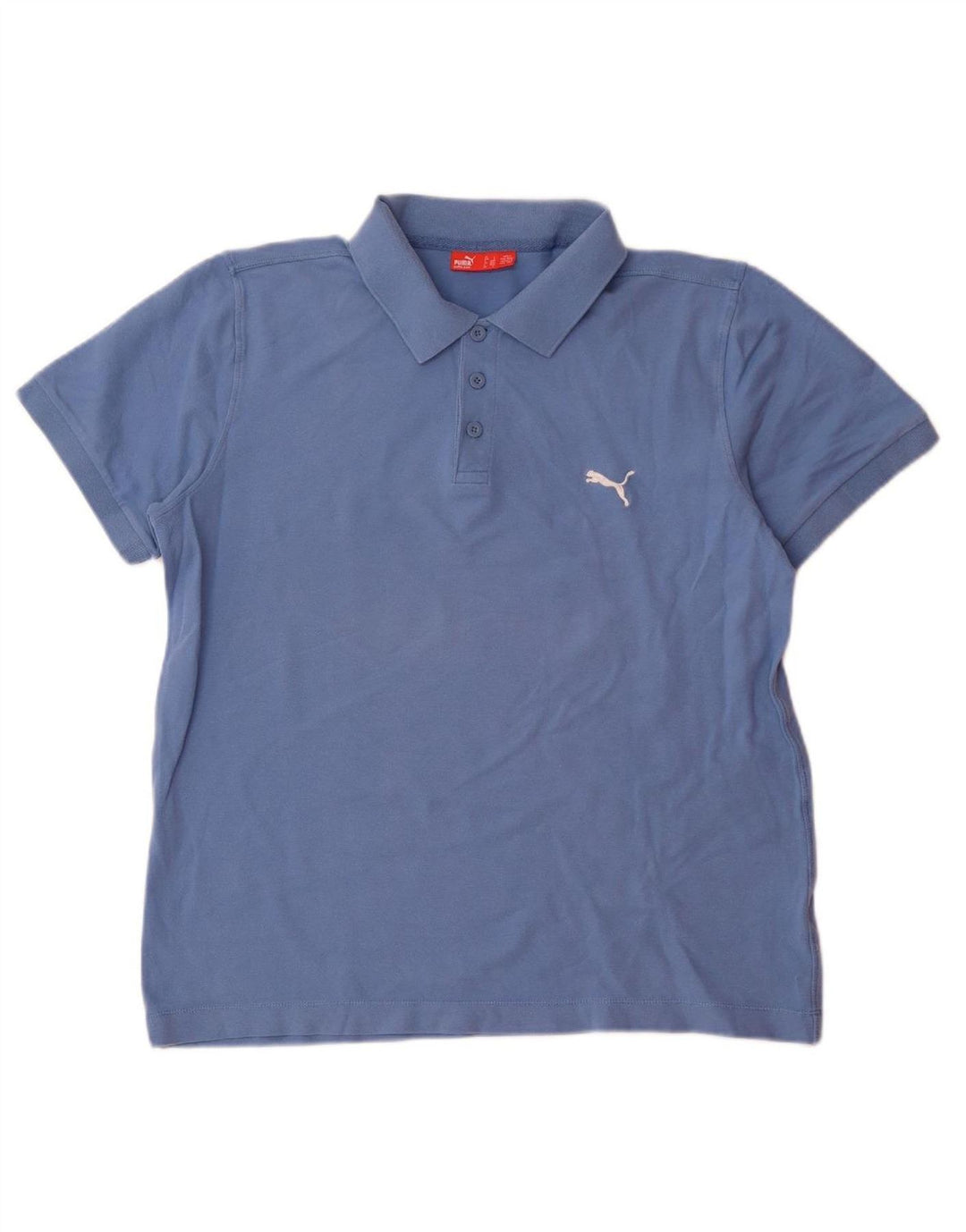 PUMA Mens Polo Shirt Large Blue Cotton
