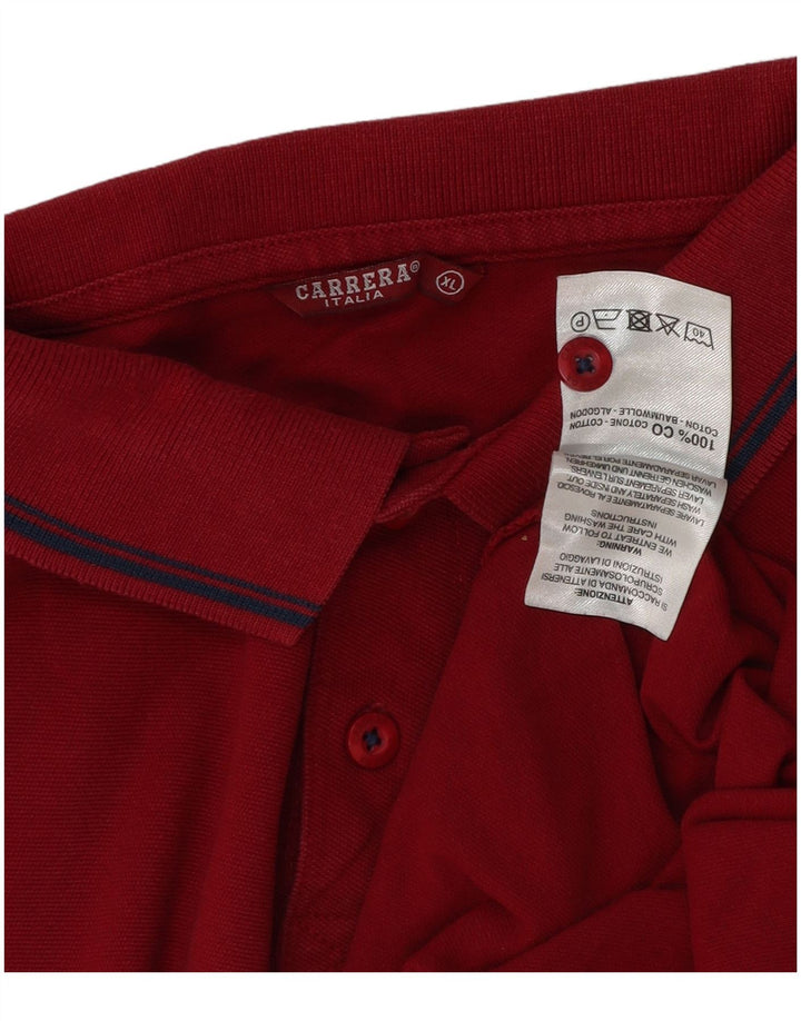 Carrera Mens Polo Shirt XL Red Cotton