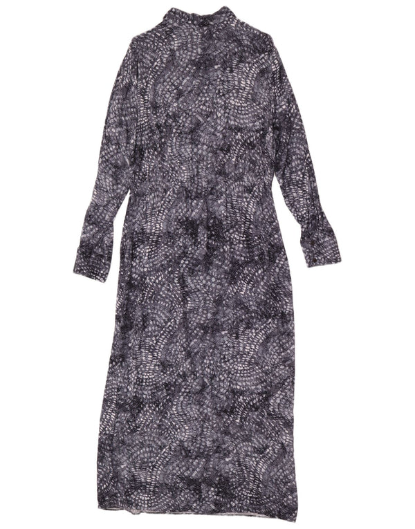 Damska sukienka maxi z długim rękawem MINT VELVET UK 18 XL Szara wiskoza w cętki