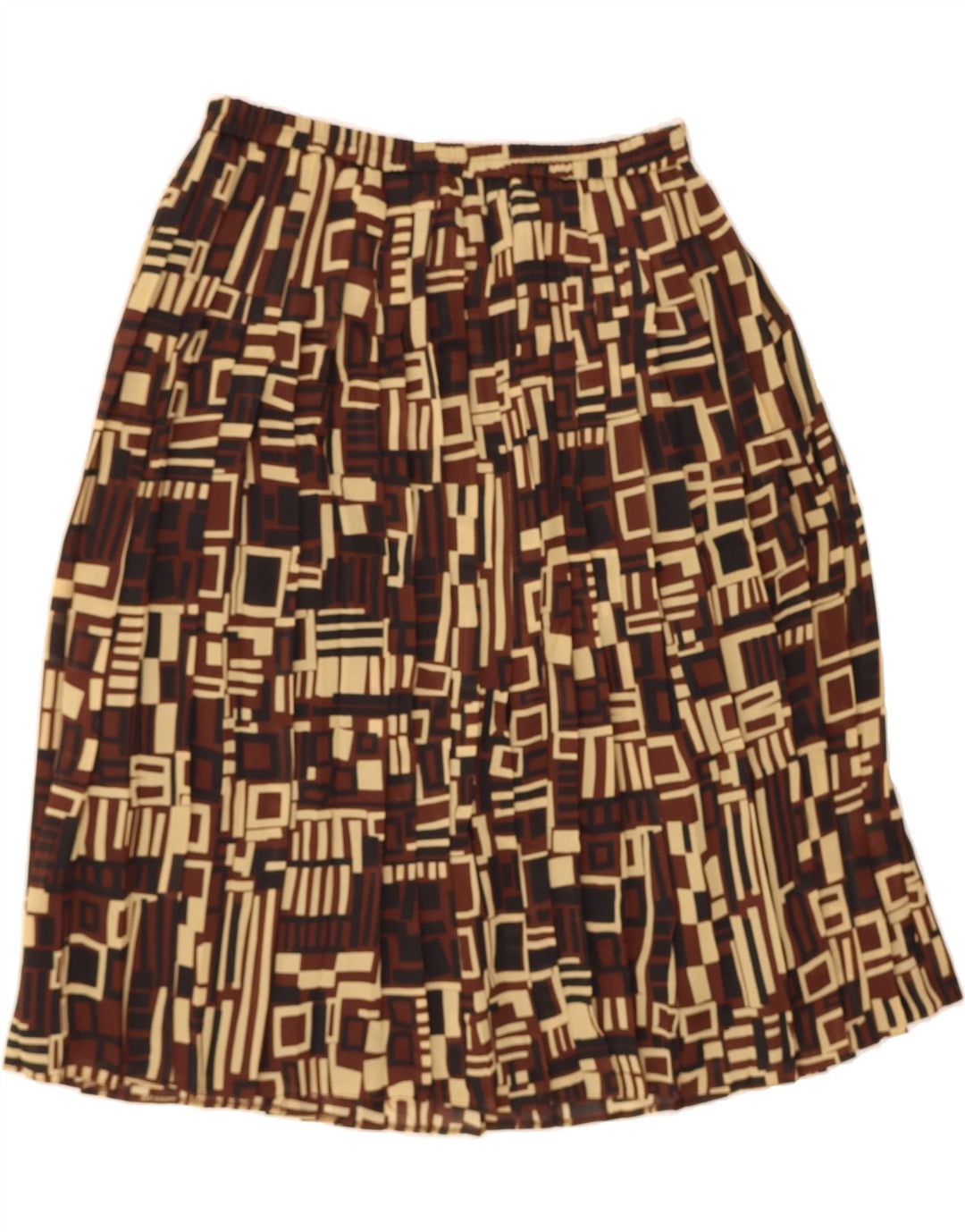 CANDA Womens A-Line Skirt UK 14 Large W32 Brown Geometric Polyester Vintage Canda and Second-Hand Canda from Messina Hembry 