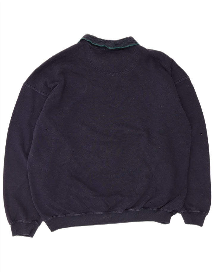 Marks & Spencer Sudadera tipo jersey para hombre, talla grande, azul marino, Argyle/Diamond