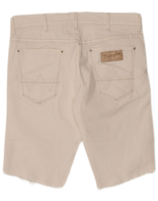 Wrangler Mens Vegas Denim Shorts W31 Algodón Blanco Mediano