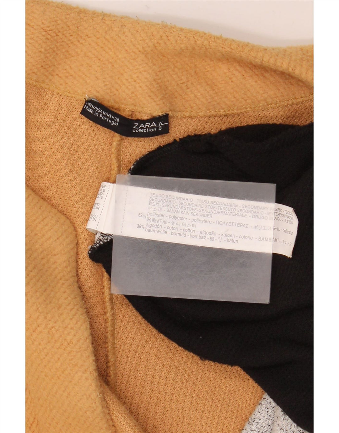 Zara Womens Oversized Open Overcoat UK 14 Medium Flerfarvet Colourblock