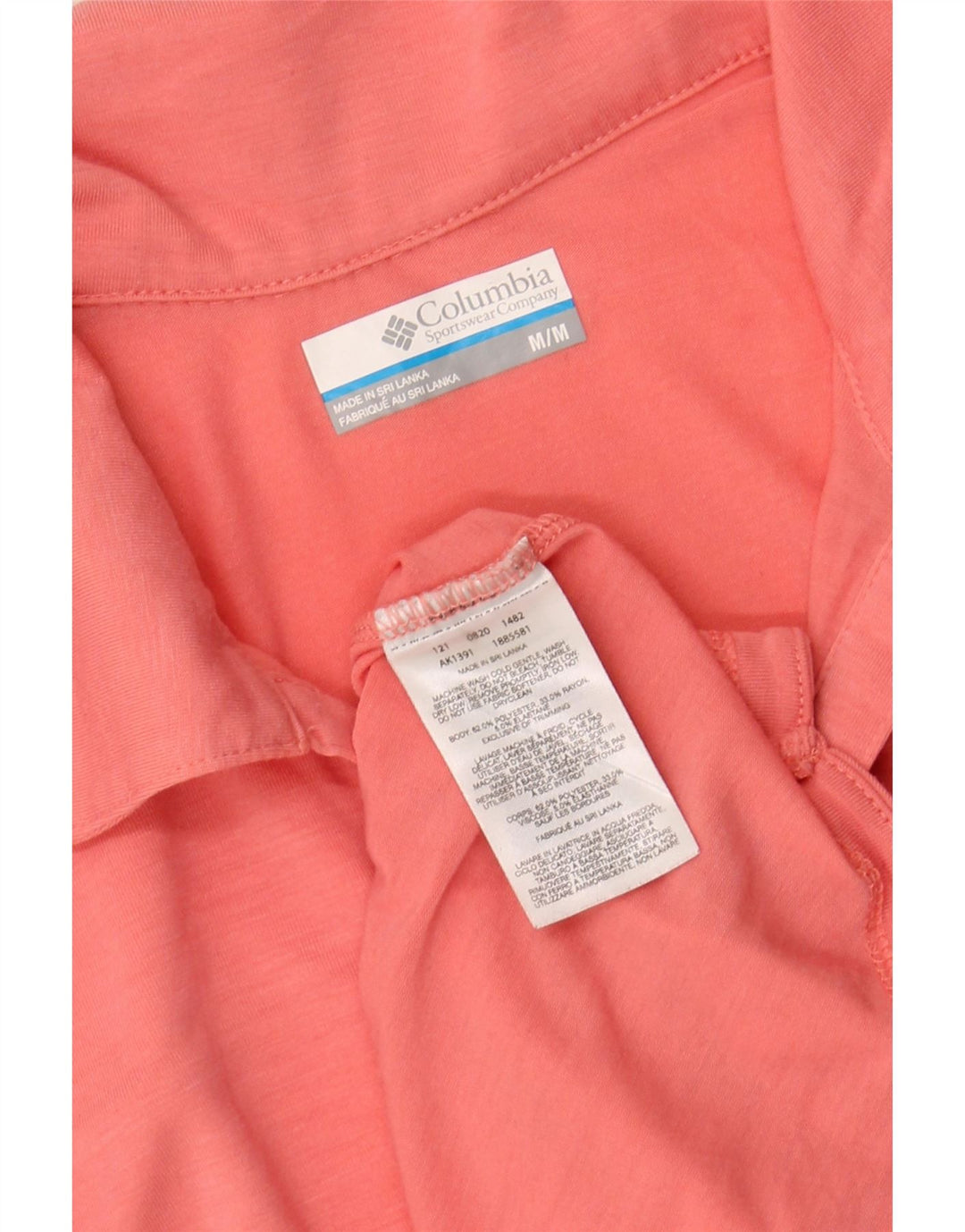 COLUMBIA Womens Polo Shirt UK 12 Medium Pink Polyester