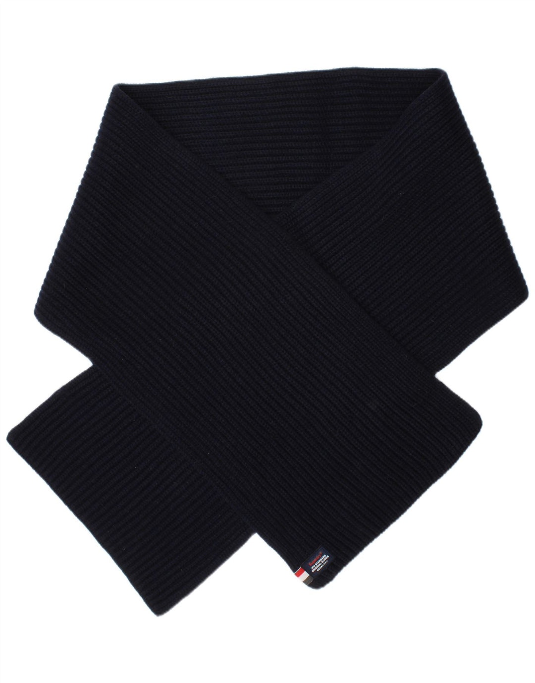 Superdry Mens Knit Rectangle Scarf One Size Navy Blue Acrylic Classic