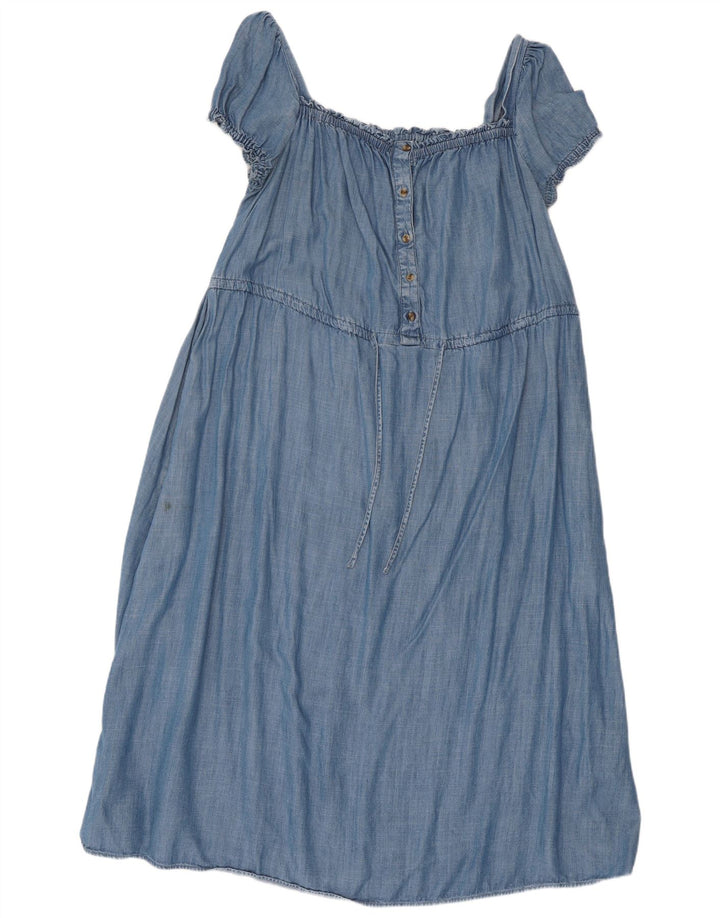 Marks & Spencer Womens Maxi Dress UK 16 Large Blue Lyocell