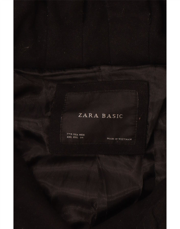 Zara Manteau Femme UK 20 2XL Laine Noire