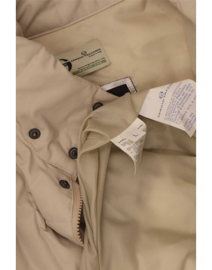 Giacca imbottita da uomo Sergio Tacchini UK 40 Large Beige Poliestere