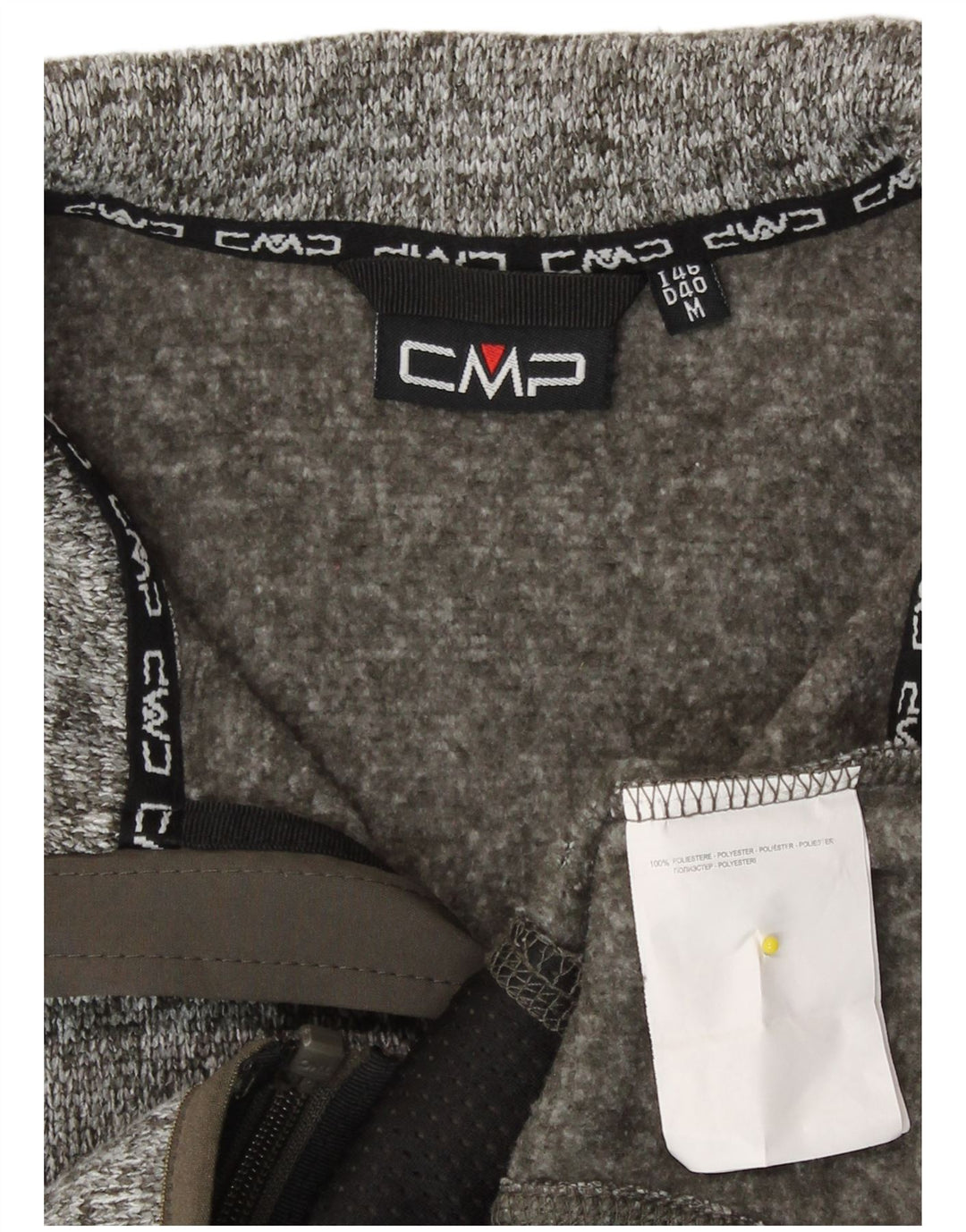 CMP Womens Tracksuit Top Jacket UK 14 Medium Grey Flecked Polyester