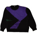 VINTAGE Womens Crew Neck Jumper Sweater UK 12 Medium Black Colourblock | Vintage Vintage | Thrift | Second-Hand Vintage | Used Clothing | Messina Hembry 