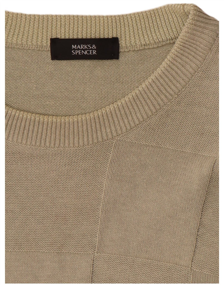 Marks & Spencer Mens Crew Neck Jumper Sweater Large Beige