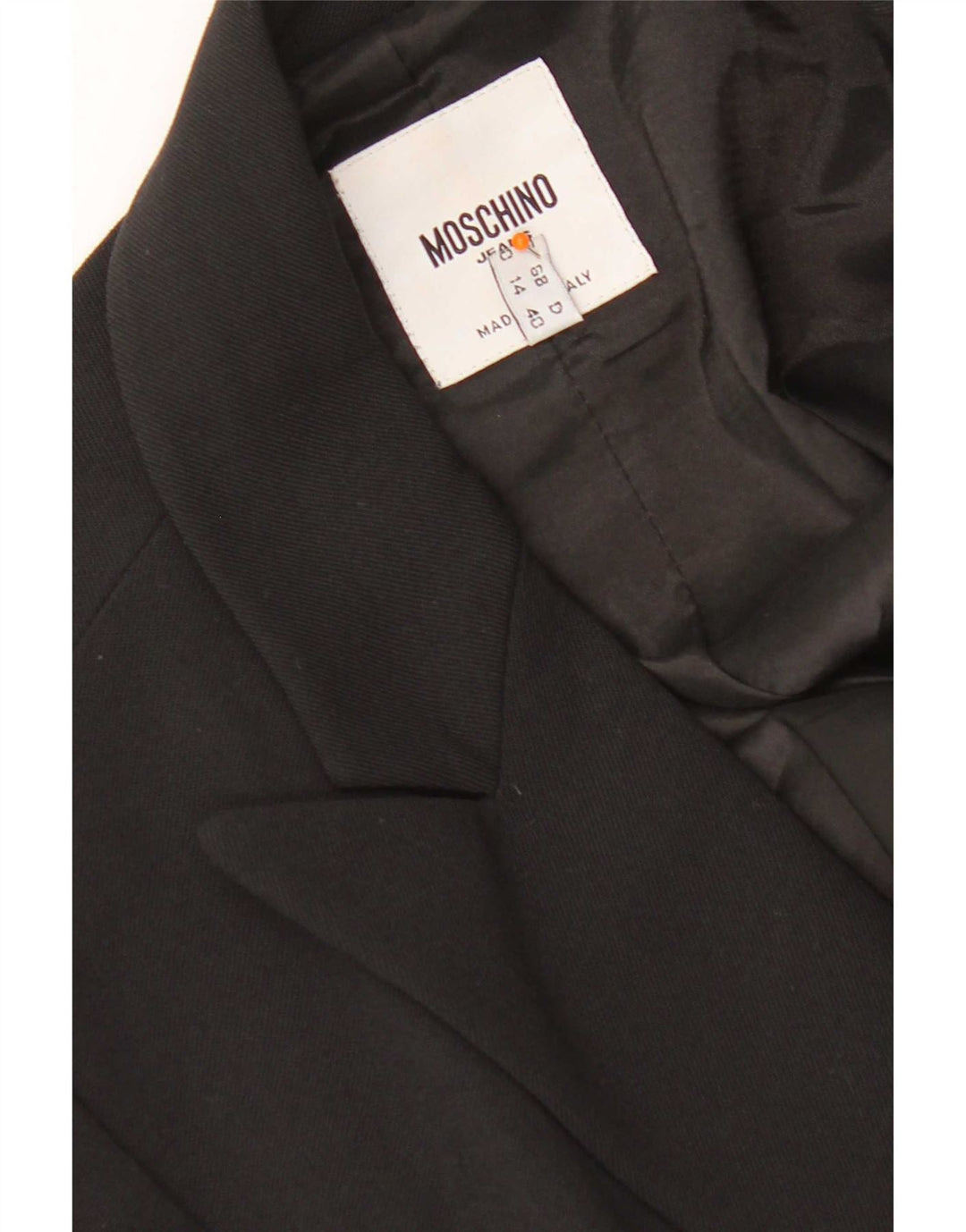 Moschino Damen 1-Knopf-Blazerjacke UK 14 Mittelschwarzes Polyester