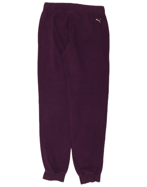 Puma Womens Tracksuit Trousers Joggers UK 12 Medium Purple Cotton