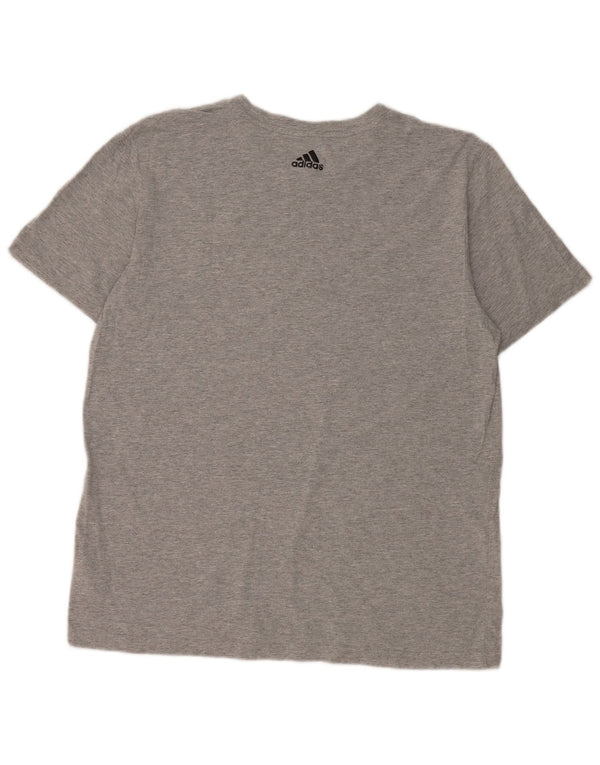 Adidas - Camiseta gráfica para hombre, talla grande, algodón gris
