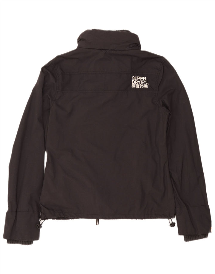 Superdry Womens Rain Jacket UK 14 Medium Grey Nylon