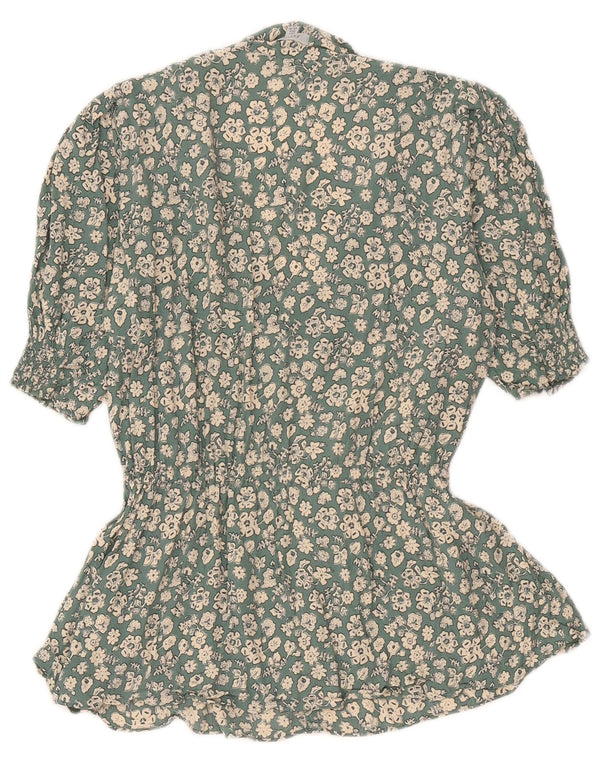 Jigsaw Camicetta da donna Top UK 6 XS Viscosa floreale verde