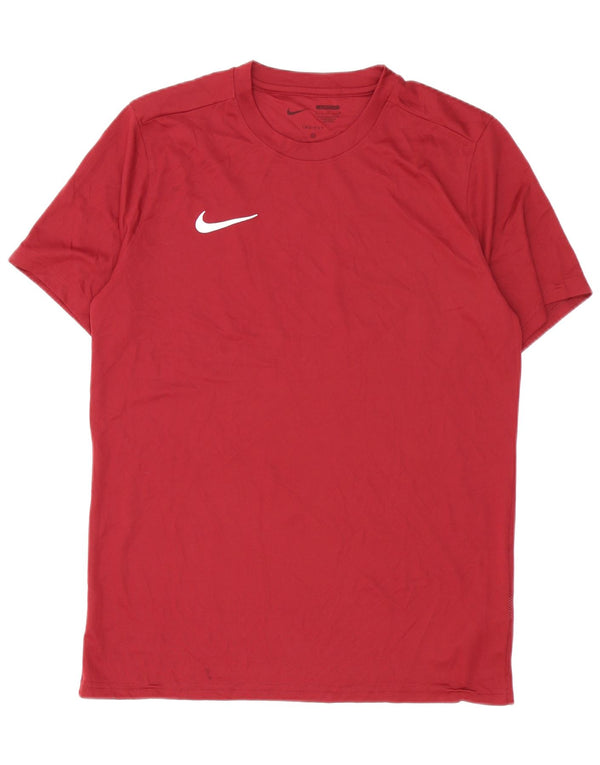 Nike Mens Dri Fit Slim T-Shirt Top Large Burgundy Polyester
